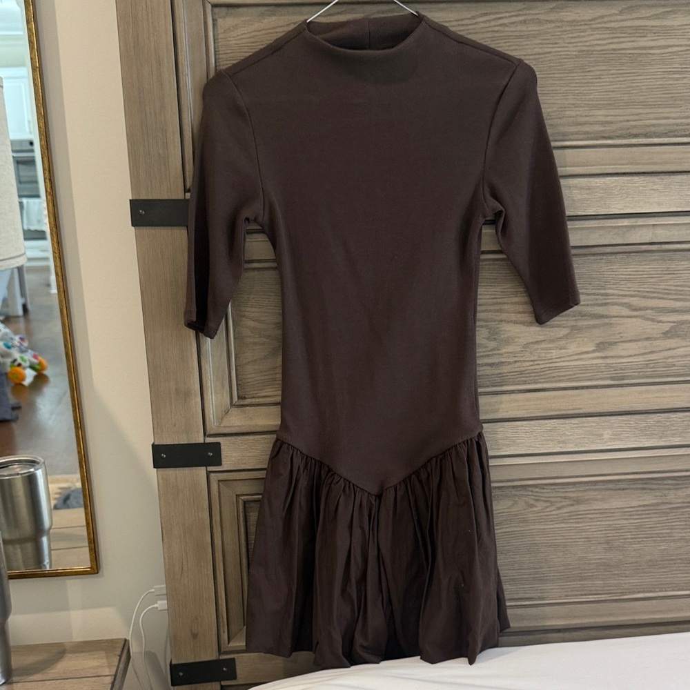 Zara bubble Brown Dress